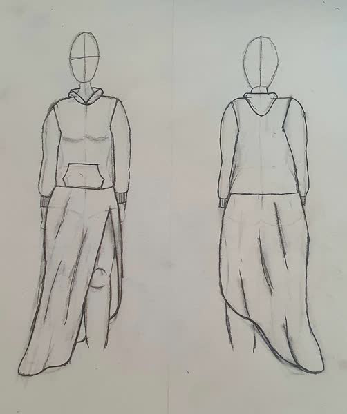 Hoodie Dress - Sketch